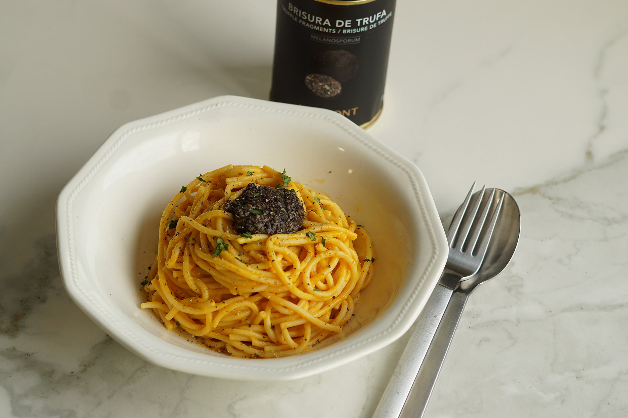 Vegan Chickpea Spaghetti with Pumpkin and Truffle | Laumont recipes – SHOP EU