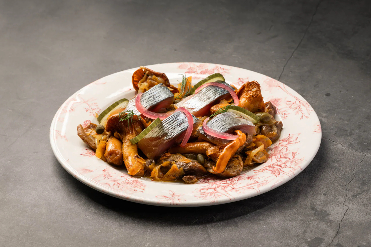 Wild Mushroom Escabeche with Mackerel and Pickles